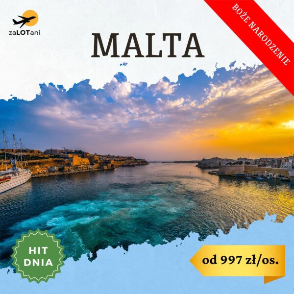 Hit Dnia na Maltę, od 997 zł/os.